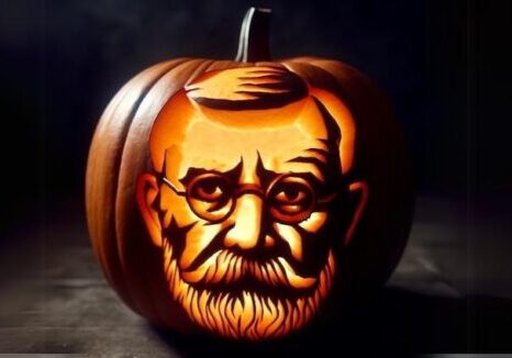 Sigmund Freud Jack-O-Lantern 1000x425